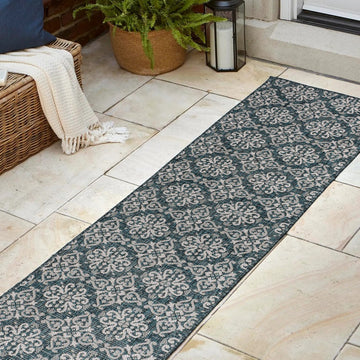 Amora Traditional Mediterranean Tile Design Indoor/Outdoor Area Rug